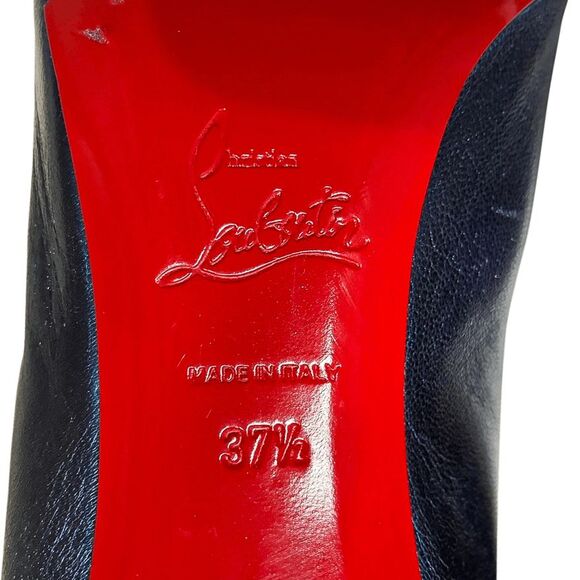 Christian Louboutin Epic Trotta 70MM Blue Metallic Leather Knee High Boots 37.5 - Picture 13 of 14